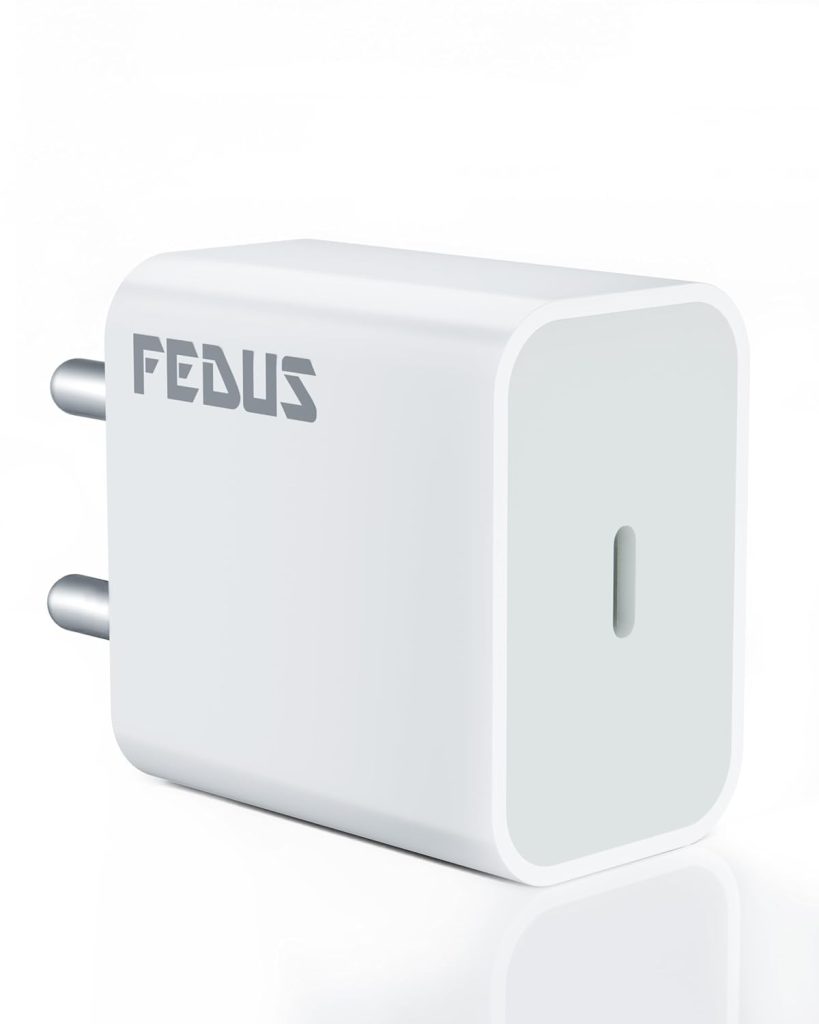 FEDUS Apple Charger 20w Original, 20W Fast Type C PD iPhone Charger Adapter Compatible with 15, 14, 13, 12, 11,X/Xr Series Air Pods iPad/iPad Mini and Air Pods, BIS Certified with 2 Year Warranty FEDUS Apple Charger 20w Original, 20W Fast Type C PD iPhone Charger Adapter Compatible with 15, 14, 13, 12, 11,X/Xr Series Air Pods iPad/iPad Mini and Air Pods, BIS Certified with 2 Year Warranty