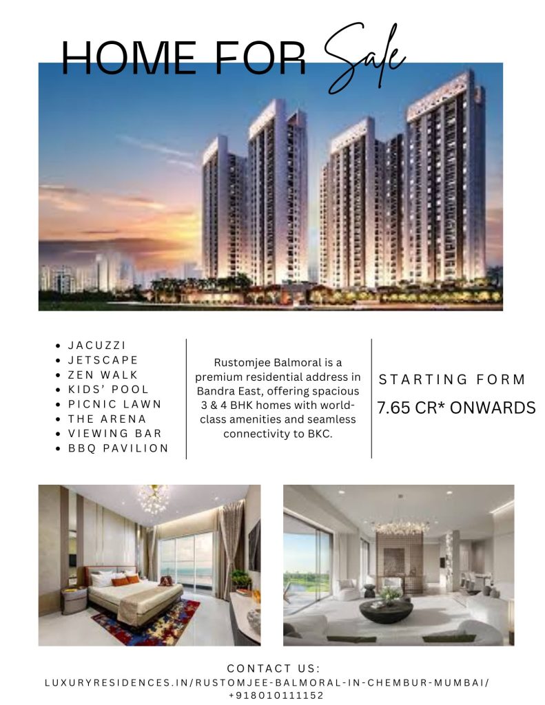Explore Rustomjee Balmoral Bandra East – Premium 3 & 4 BHK Flats for Sale