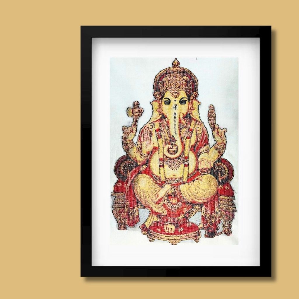 Gorgeous Kanjivaram Silk Art: Goddess Mahalakshmi Decor