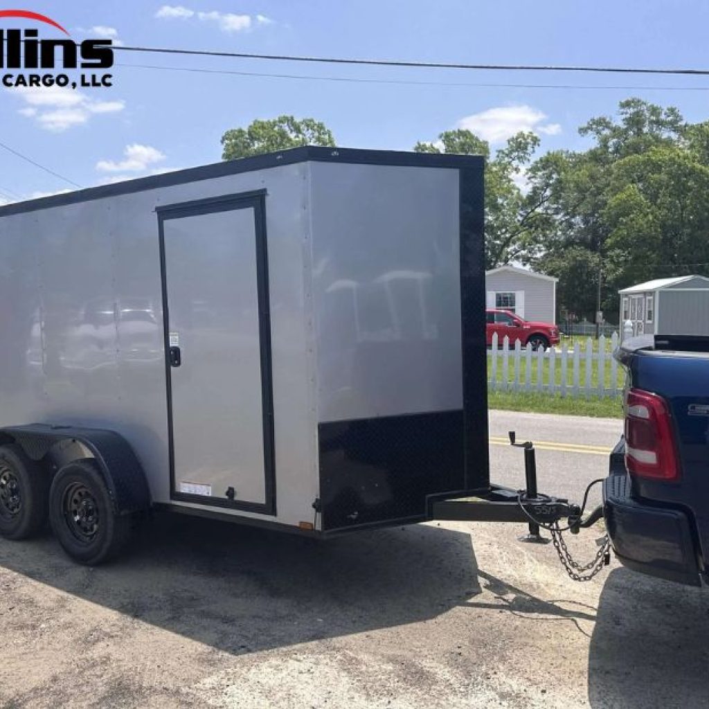 Sleek Charcoal Gray Blackout Enclosed Trailer for All Hauling Needs